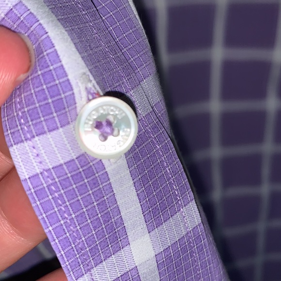 Designer Bugatchi Uomo Shaped Fit Flip Cuff Purple - Picture 3 of 14